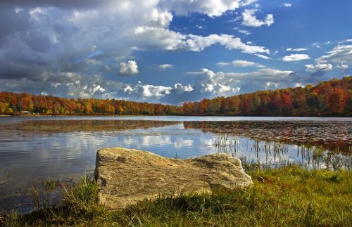 fall water lake