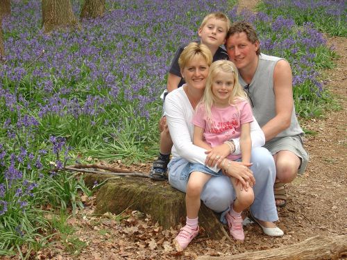 family bluebells child