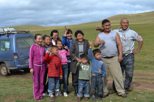 family mongolia steppe