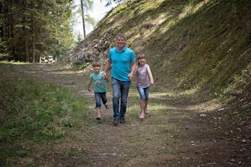 family hike walk