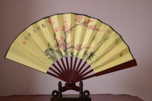 fan plum bamboo and blooming china wind