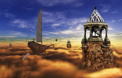 fantasy castle sky