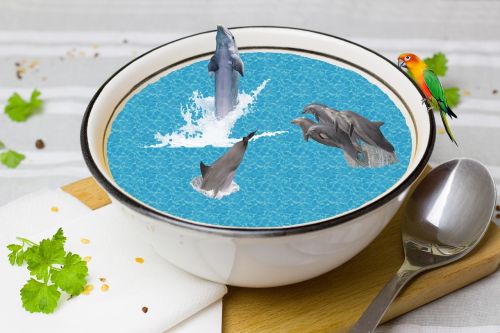 fantasy dolphins tureen