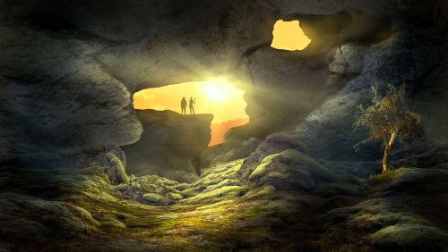 fantasy landscape cave