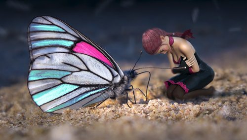 fantasy  butterfly  girl