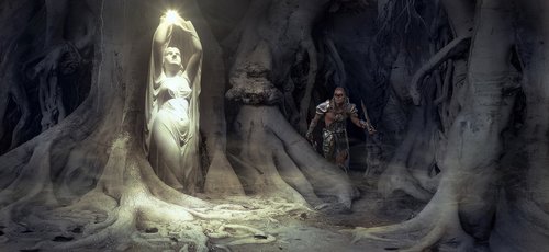 fantasy  cave  light