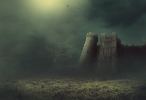 fantasy  castle  fog