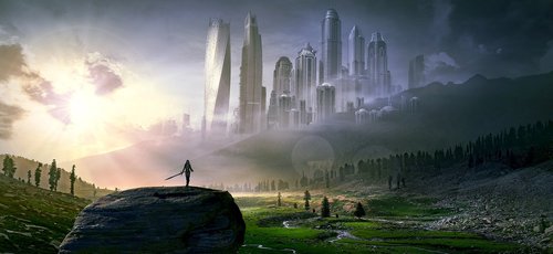 fantasy  city  landscape