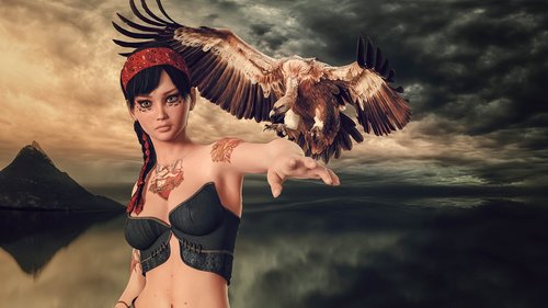 fantasy  girl  bird