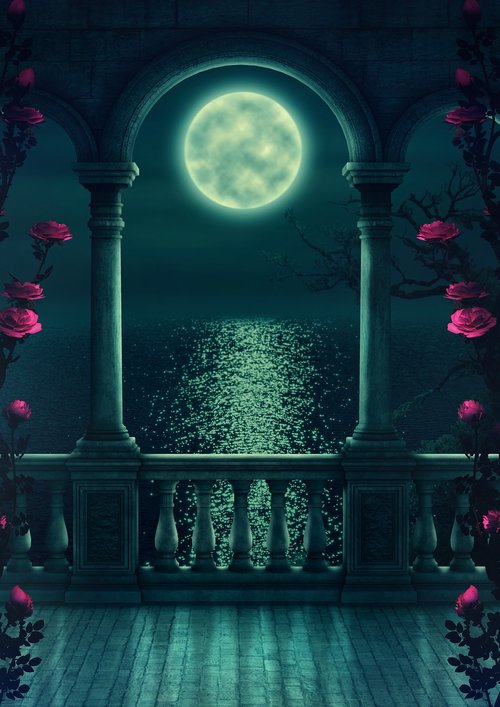 fantasy  balcony  moon