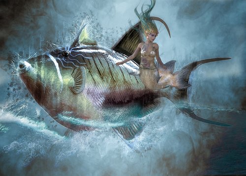 fantasy  fish  mermaid