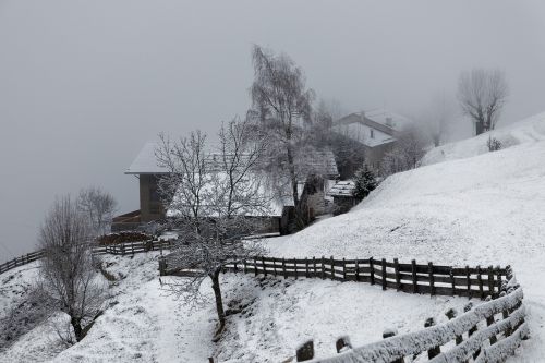 farm winter snow