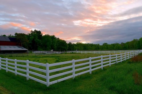 farm sunrise fence