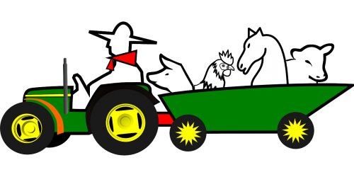 farmer animals car