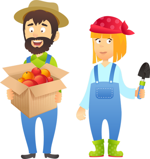 farmer  couple  fruit