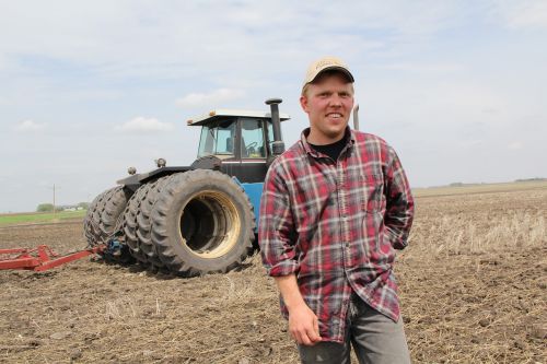 farmer tractor field