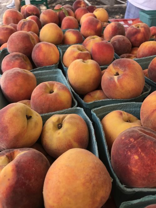 farmers market peaches food