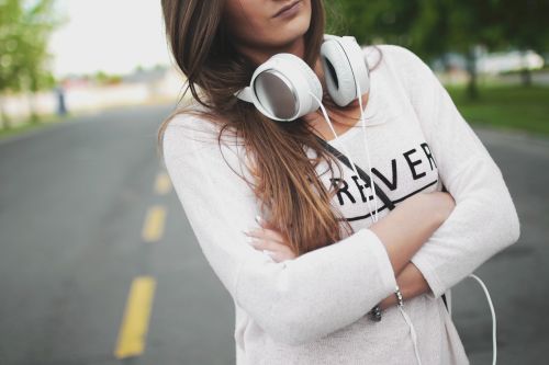 fashion girl headphone