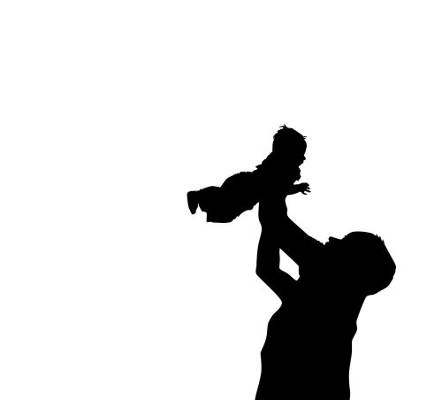 father and son happiness silhouette