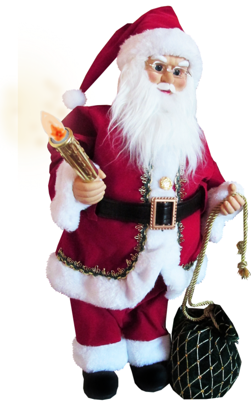 father christmas holding candle decoration