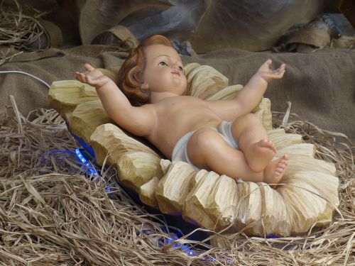 father christmas nativity scene christmas