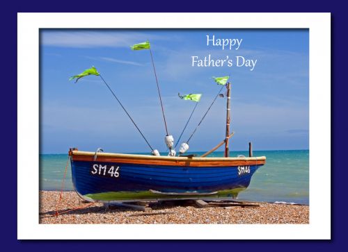 Father&#039;s Day Blue Boat Card