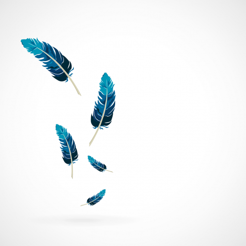feather blue vector