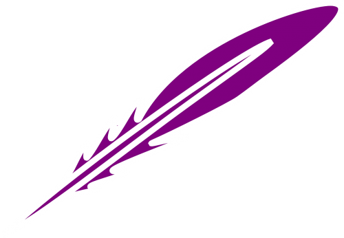 feather purple writing