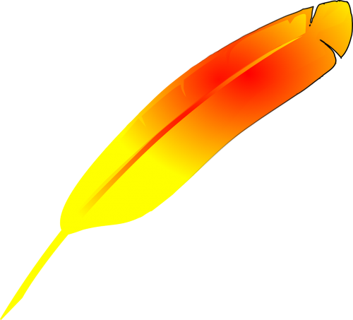 feather yellow orange