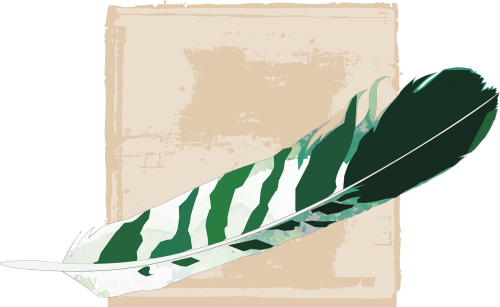 feather green striped