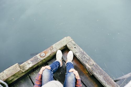 feet dock sitting