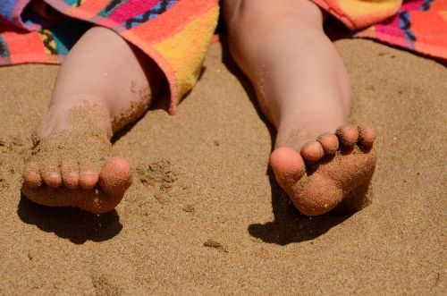 feet sand summer