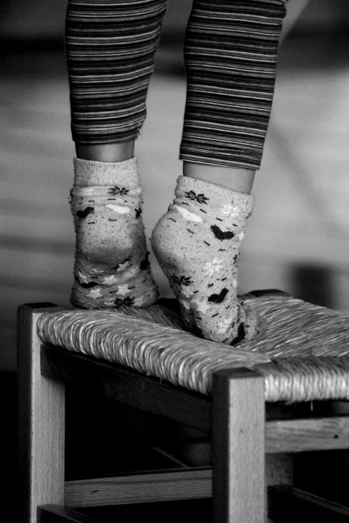 feet socks stool