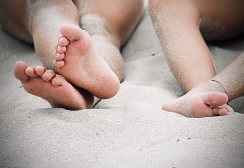 feet  barefoot  sand