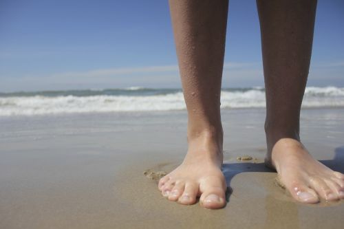 feet beach sea