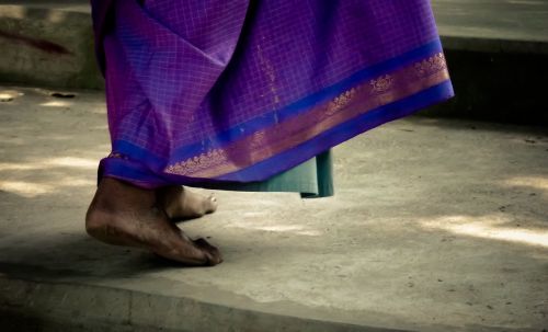 feet purple dress