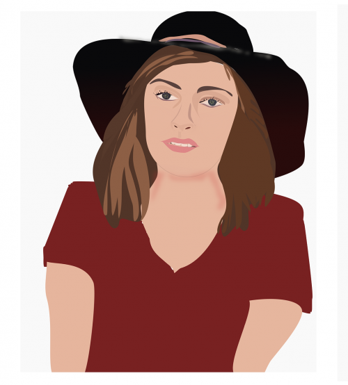 female girl girl with a hat