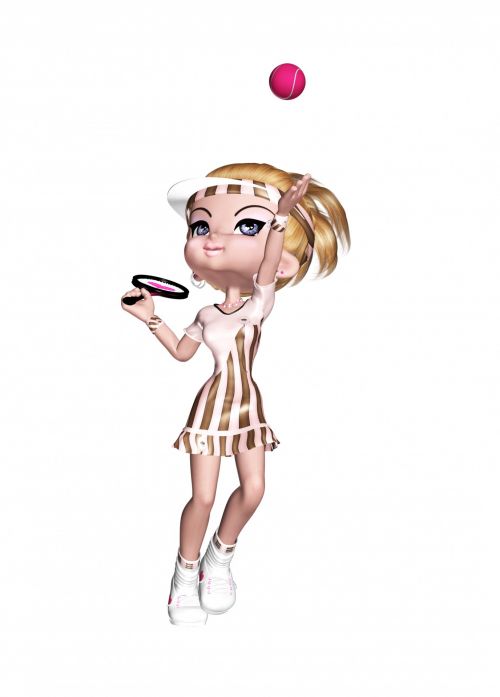 Female Playing Tennis Clipart