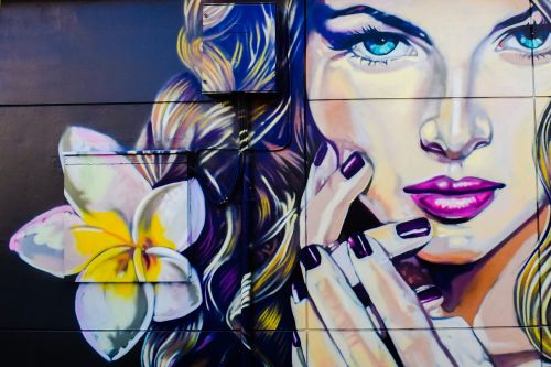 femme fatale graffiti wall