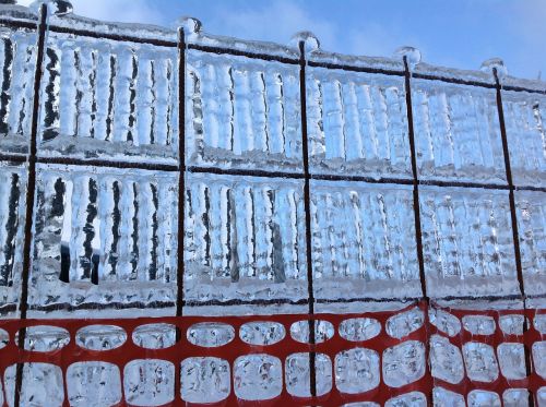 fence frozen ice