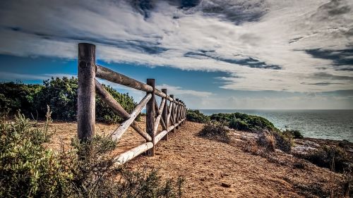 fence seaside ocean