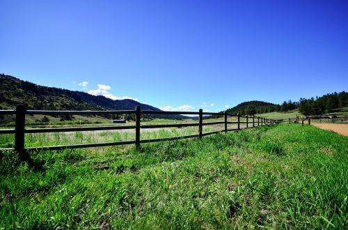 fence sky pasture