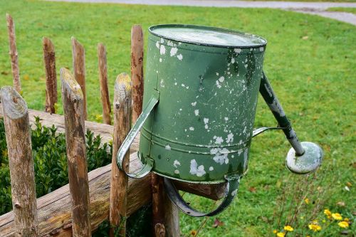 fence garden fence watering can