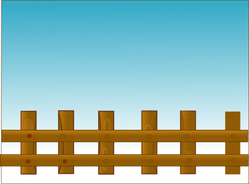 fence sky wooden