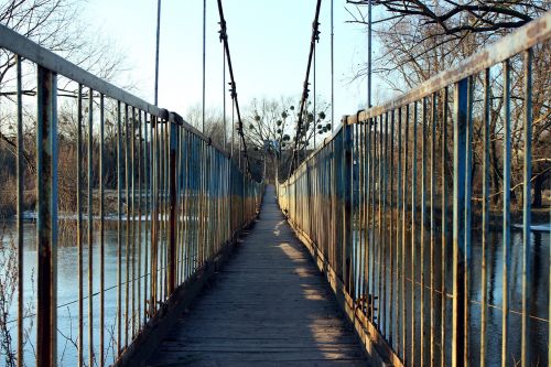 fence outdoors bridge