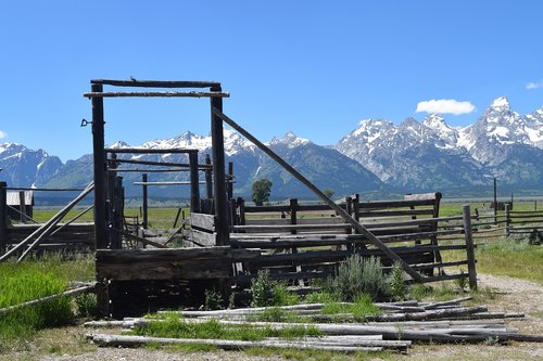 fence  mountains  landscape