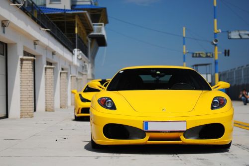 ferrari yellow sports car