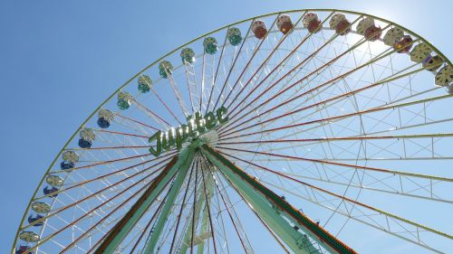 ferris wheel blue sky ride