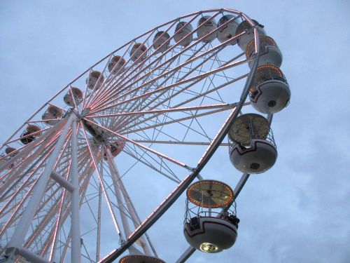 ferris wheel blue sky fun