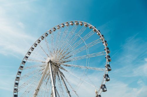 ferris wheel blue sky